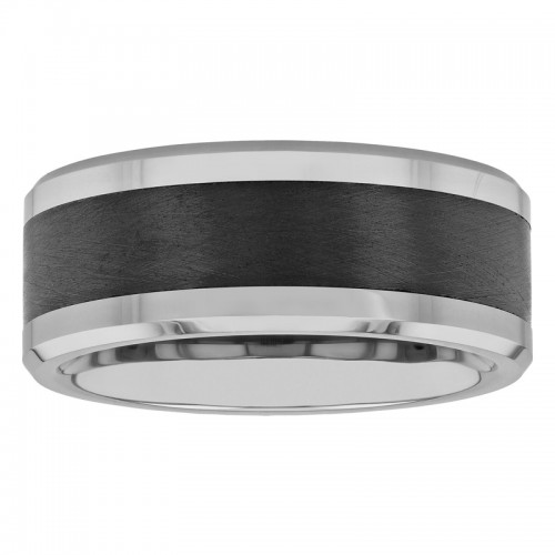 Tungsten 9MM Black Ceramic Inlay Band