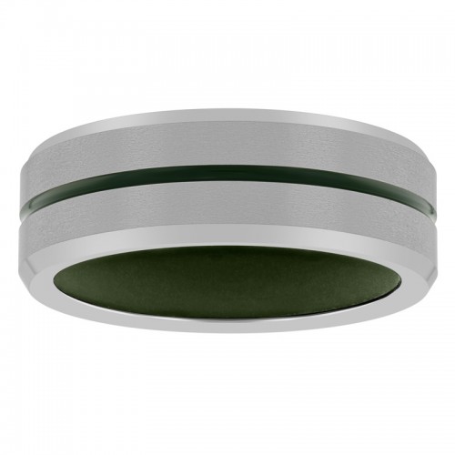 Tungsten Comfort Green Silicone Green Finish 8MM Striped Band